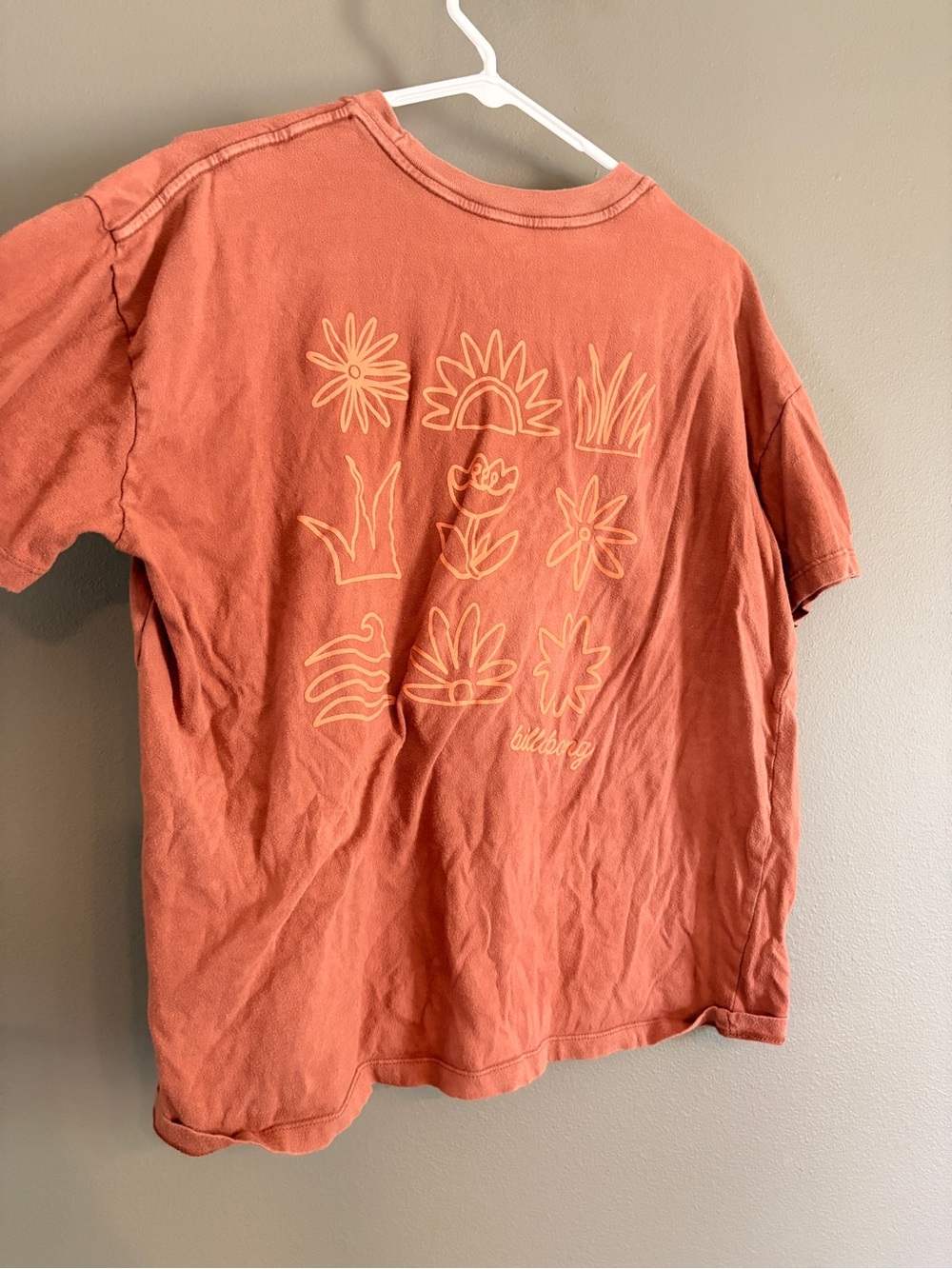 Billabong Coral Short-Sleeve Tee with Yellow Line Art